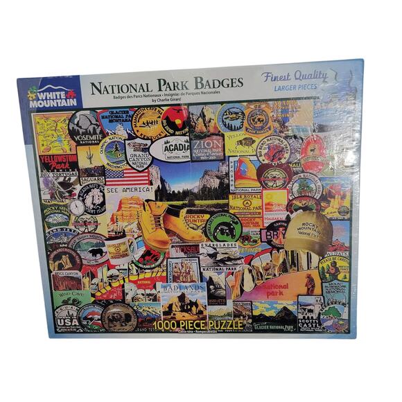 White Mountain Other - White Mountain National Park Badges By Charlie Girard 1000 Piece Puzzle 10825-2
